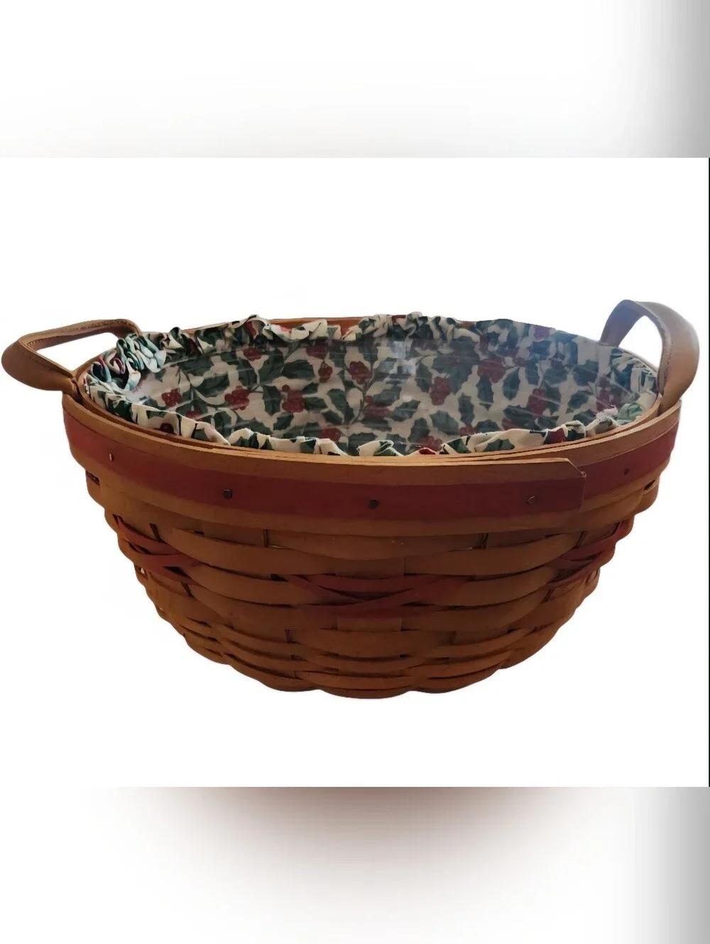 Longaberger Christmas Collection 1999 Popcorn Basket - Holly Christmas